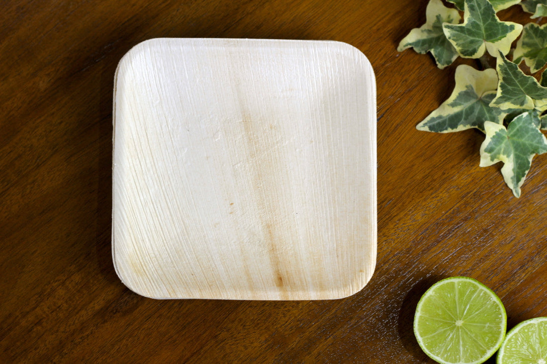 Palm Leaf Square Plate (15 x 15 cm)