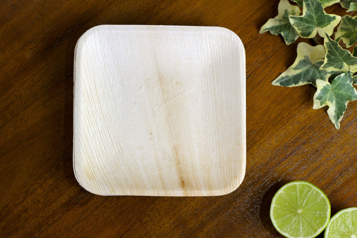 Palm Leaf Square Plate (15 x 15 cm)